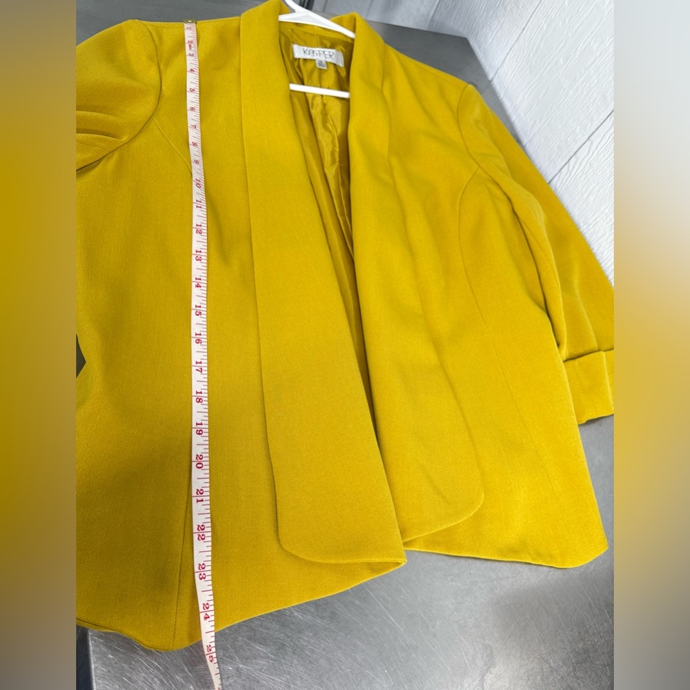 Kasper Women's Yellow Open Front Blazer - Picture 5 of 7